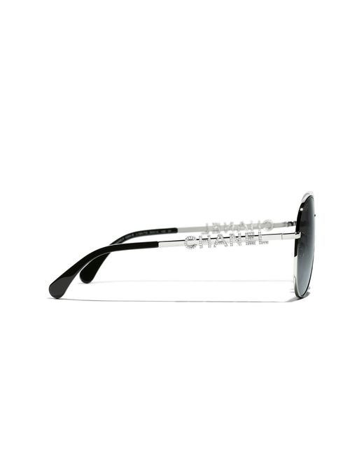 Chanel Black Sunglass Pilot Sunglasses Ch4284b