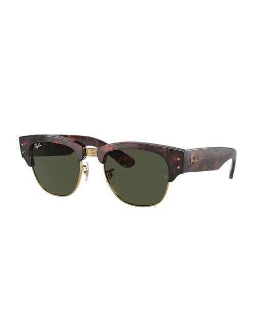 Ray-Ban Mega Clubmaster Sunglasses Tortoise On Gold Frame Green Lenses ...