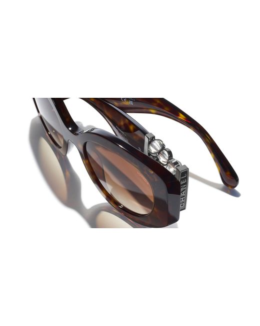 Chanel Black Sunglass Oval Sunglasses Ch5543