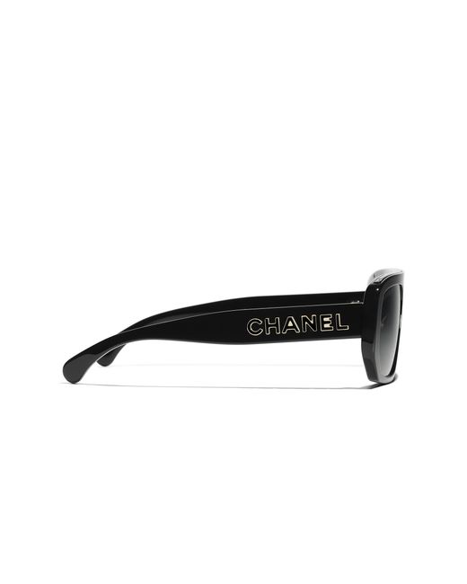 Chanel Black Sunglass Shield Sunglasses Ch5556u