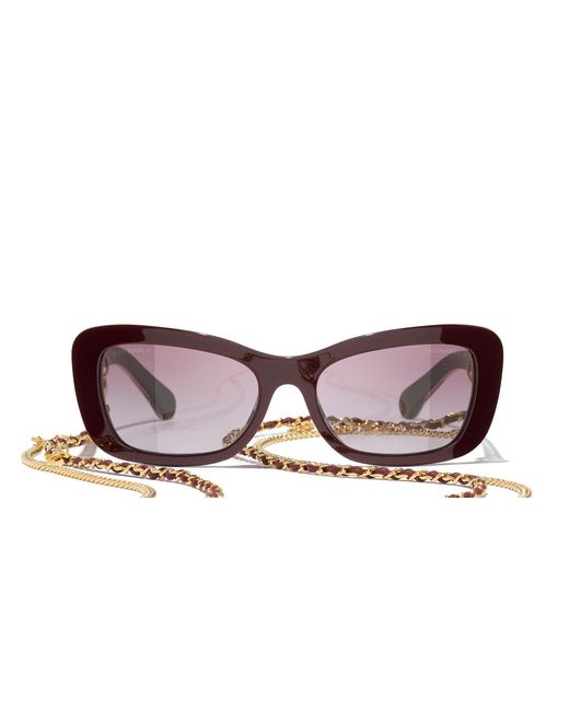Chanel Black Sunglass Rectangle Sunglasses Ch5553