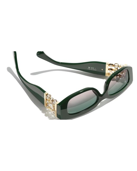 Chanel Black Sunglass Rectangle Sunglasses Ch5544