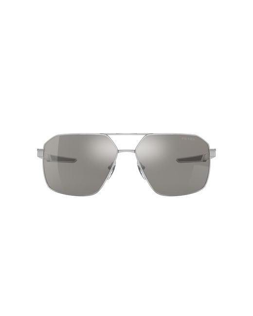 Prada Linea Rossa Man Ps 01ts - Frame Color: Black, Lens Color: Silver, Size 56-/19/140 for men