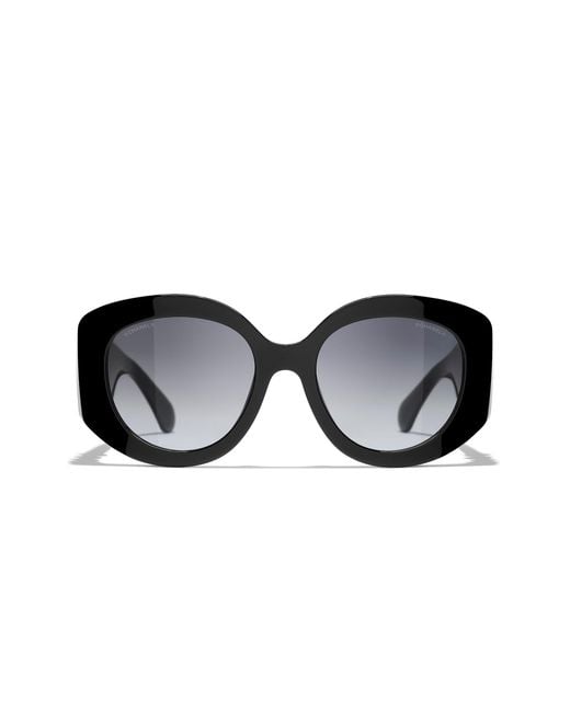 Chanel Black Sunglass Oval Sunglasses Ch5543