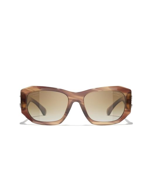 Chanel Black Sunglass Rectangle Sunglasses Ch5554