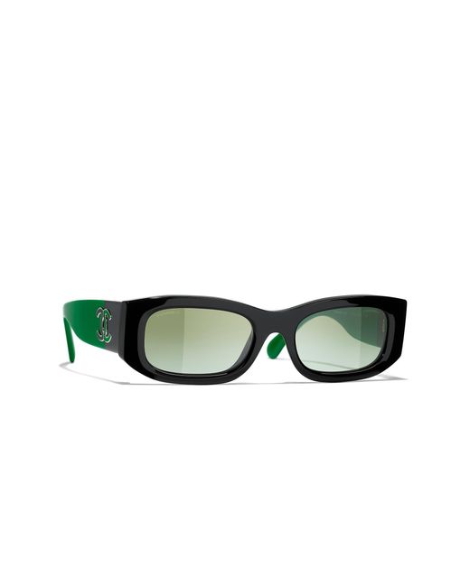 Chanel Black Sunglass Rectangle Sunglasses Ch5525