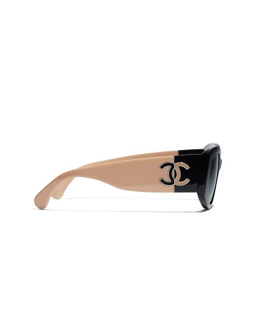 Chanel Black Sunglass Oval Sunglasses Ch5524