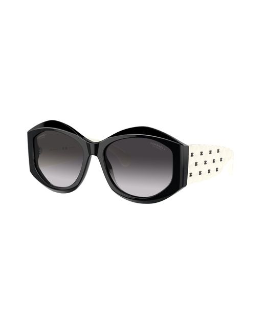 Chanel Black Sunglass Oval Sunglasses Ch5486