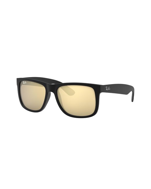 Ray-Ban Black Rb4165f Justin Low Bridge Fit Rectangular Sunglasses for men