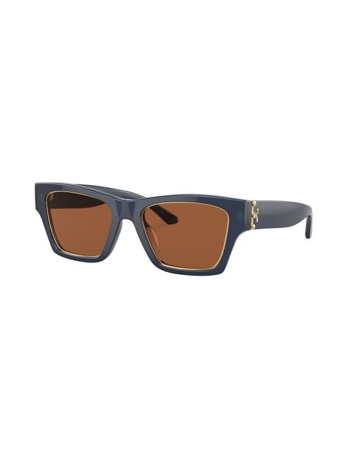 Tory Burch Black 53mm Rectangular Sunglasses