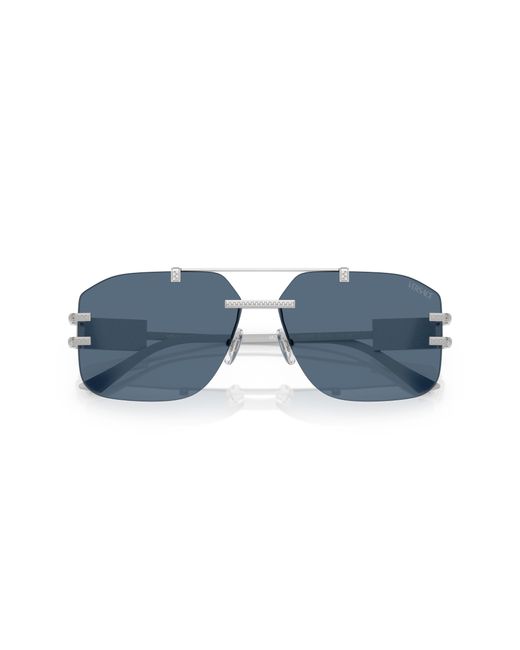 Versace Black Damier Plaque Sunglasses for men