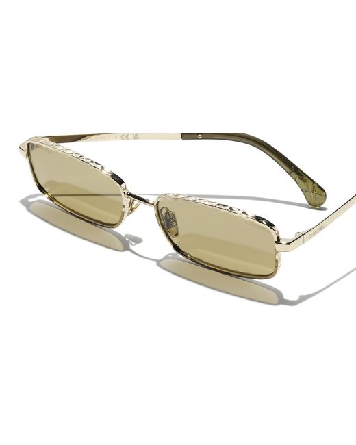 Chanel Black Sunglass Rectangle Sunglasses Ch4295