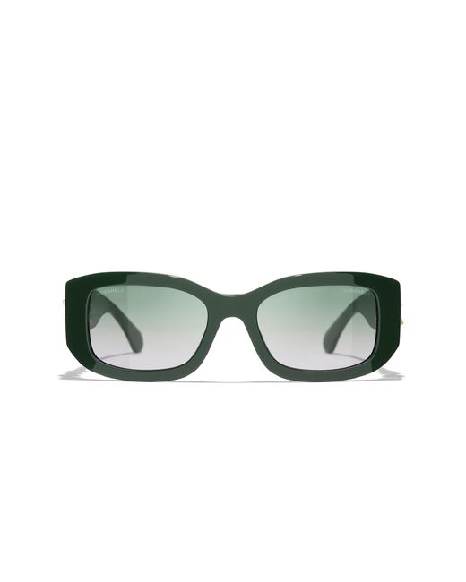 Chanel Black Sunglass Rectangle Sunglasses Ch5542