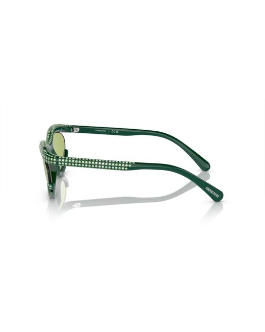 Swarovski Green Oval Sk6006 Sunglasses