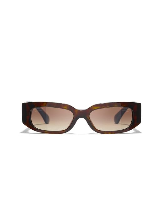 Chanel Black Sunglass Rectangle Sunglasses Ch5544