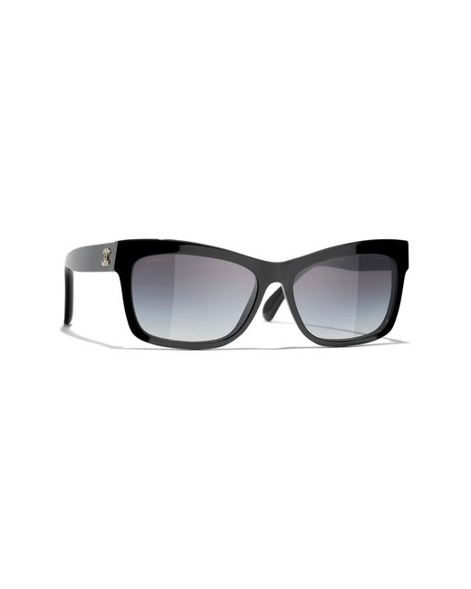 Chanel Black Sunglass Rectangle Sunglasses Ch5496b