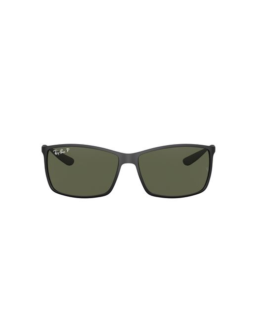 Ray-Ban Rb4179 Liteforce Square Sunglasses, Matte Black/polarized Silver Gradient Mirror, 62 Mm