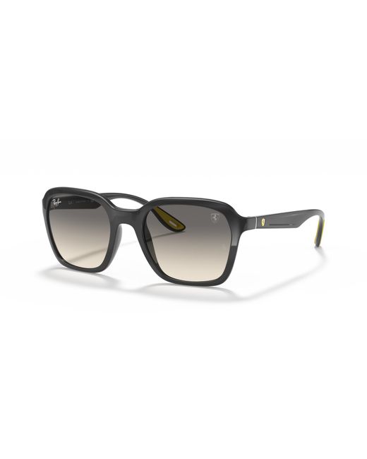 Ray-Ban Black Sunglasses Unisex Rb4343m Scuderia Ferrari Collection - Shiny Grey Frame Grey Lenses 52-20