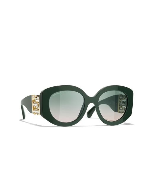 Chanel Black Sunglass Oval Sunglasses Ch5543