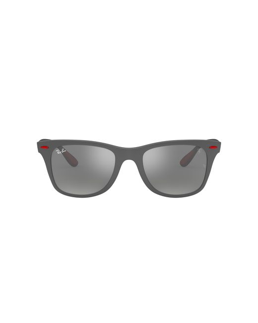 Ray-Ban Sunglasses Man Rb4195m Scuderia Ferrari Collection - Black Frame Silver Lenses Polarized 52-20 for men