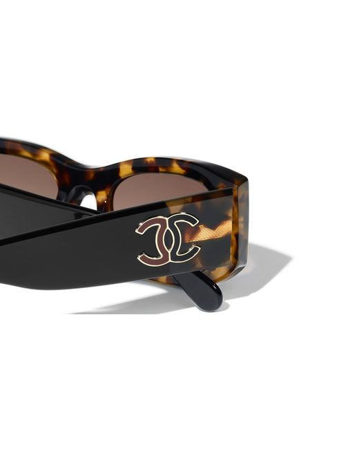 Chanel Black Sunglass Rectangle Sunglasses Ch5525