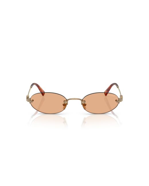 Miu Miu Black Mu52ys Orange Lens Metal Sunglasses