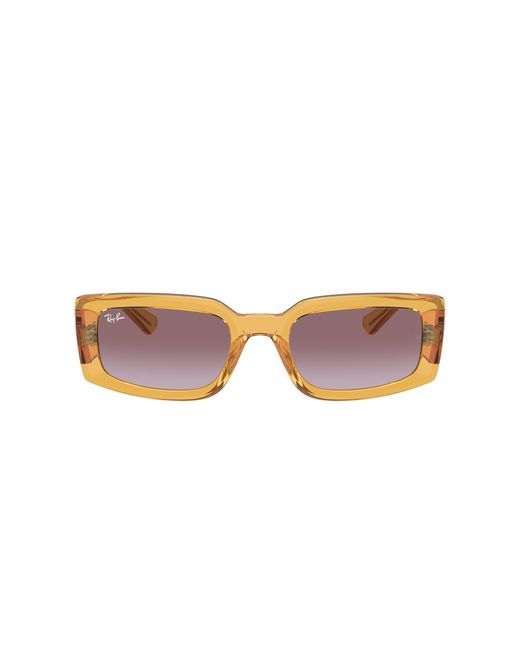 Ray-Ban Kiliane Bio-based Zonnebrillen Transparent Yellow Montuur Violet Glazen 54-21 in het Black
