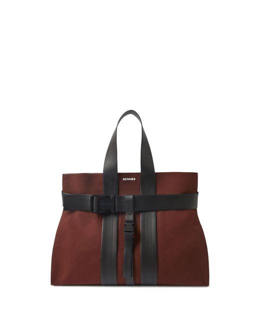 Sunnei Canvas Parallelepipedo Messenger Bag / Red Wine | Lyst