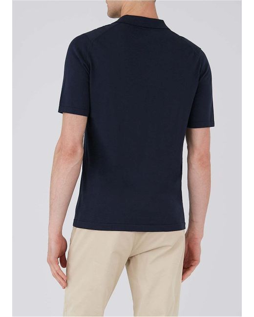 Sunspel Men's Sea Island Cotton Knit Polo In Light Navy in Blue for Men ...