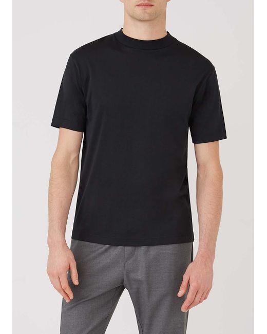 Download Sunspel Men's Cotton Mock Neck T-shirt In Black for Men - Lyst