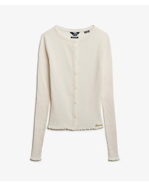 Superdry Natural & Co Athletic Essentials Ribbed Cardigan