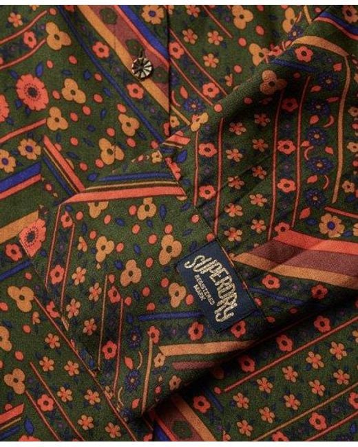 Superdry Brown Printed Fitted 70s Shirt