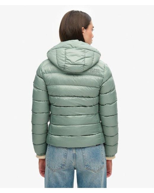 Superdry Green & Co Slim Fit Quilted Hooded Fuji Light Padded Jacket