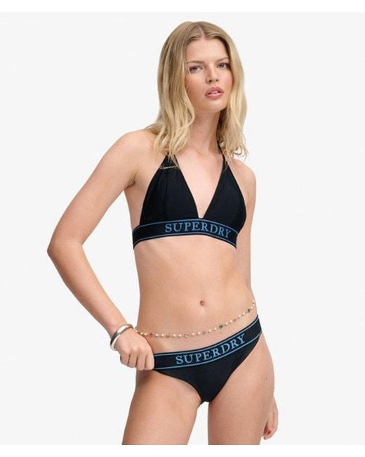 Superdry Logo Triangle Bikinitop in het Blue
