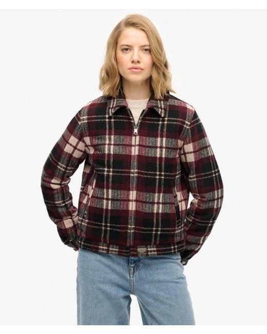 Superdry Black Checked Ranch Quilted Jacket