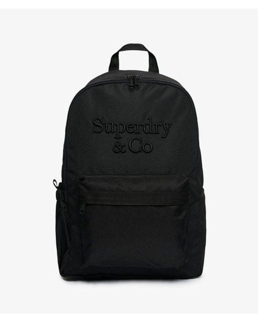 Superdry Black & Co Company Logo Backpack