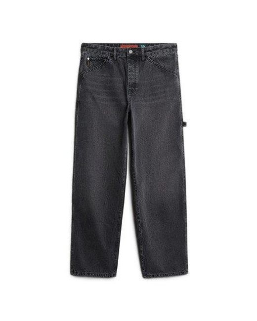 Superdry Blue Organic Cotton Carpenter Jeans for men
