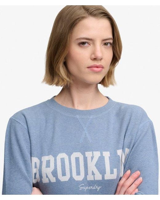Superdry Blue & Co Athletic Essential Graphic Long Sleeve Top