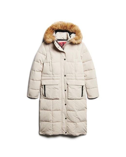 Superdry Blue & Co Everest Fully Lined Quilted Long Puffer Coat