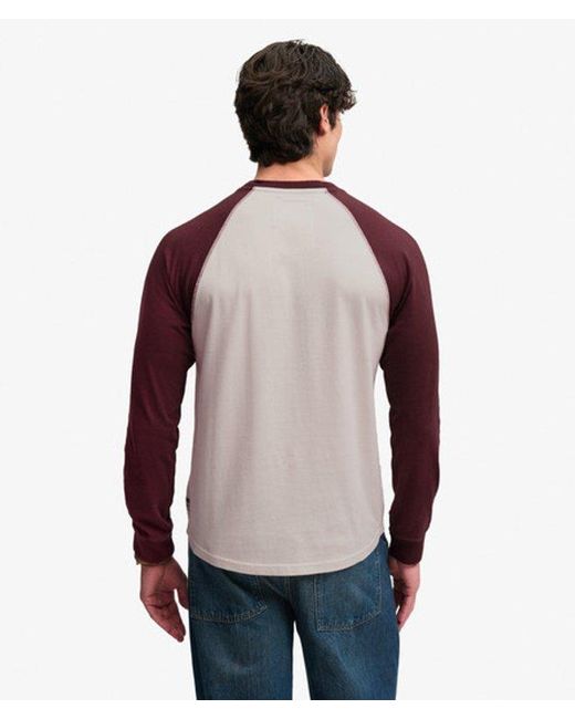 Superdry Gray & Co Vintage Athletic Baseball Top for men