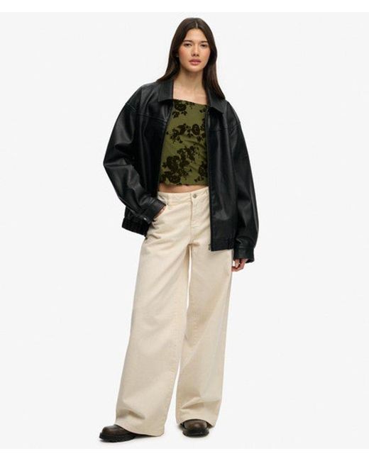 Superdry Black & Co Collared Oversized Bomber Jacket