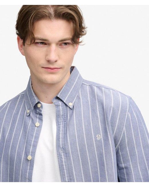 Superdry Blue & Co Preppy Oxford Long Sleeve Shirt for men