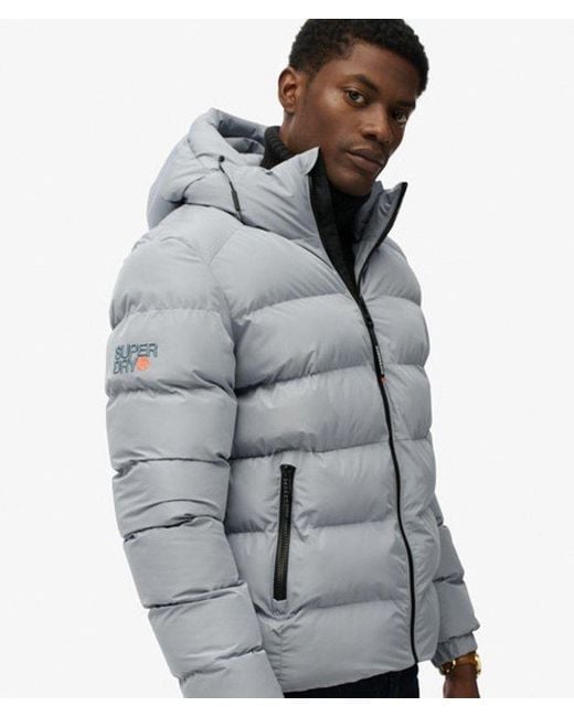 Superdry Black & Co Hooded Sports Puffer Jacket for men