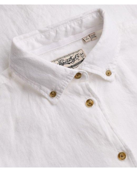 Superdry White & Co Premium Linen Button Down Slim Shirt