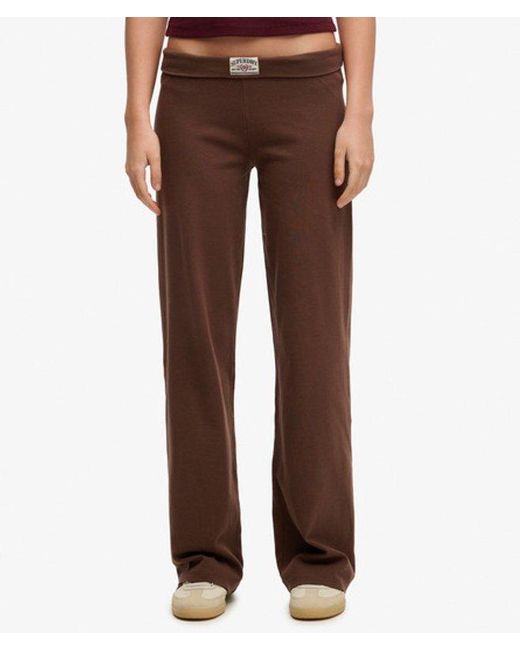 Superdry Red & Co Athletic Essentials Fold Over joggers