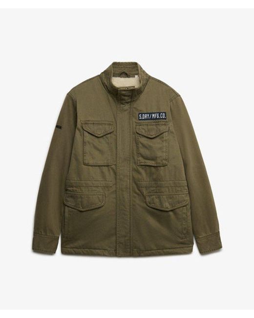 Superdry Brown Military Borg M65 Jacket for men
