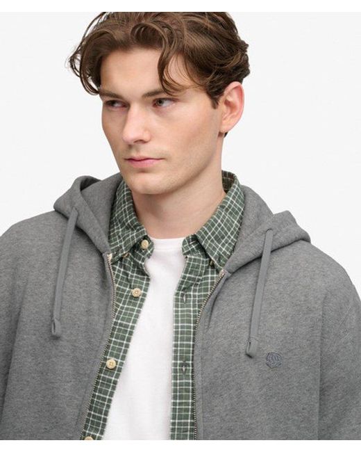 Superdry Gray & Co Essential Logo Zip Hoodie for men