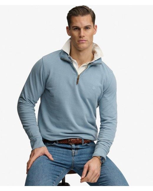 Superdry Blue & Co Classic Essential Half Zip Sweatshirt for men