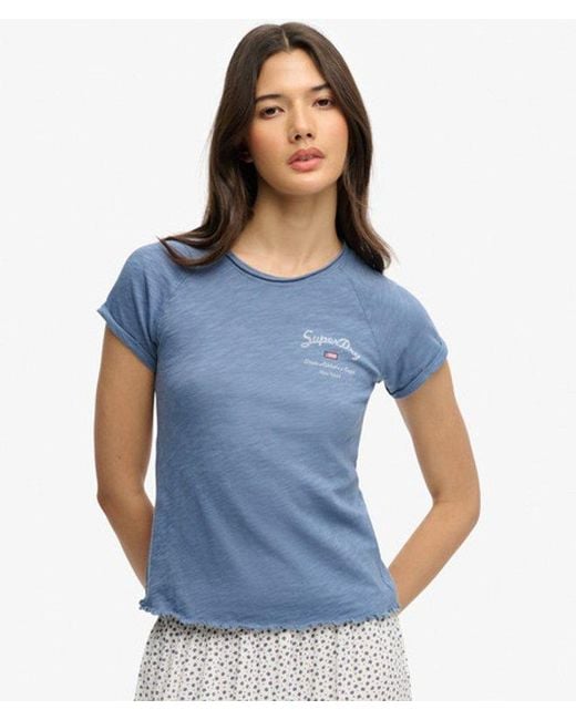 Superdry Blue & Co Athletic Essentials Slub Graphic T-shirt