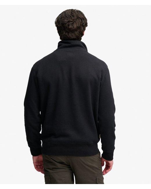 Superdry Black & Co Essential Serif Logo Half Zip Sweatshirt for men